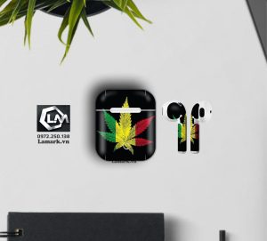 Dán skin airpods họa tiết lá cần i62