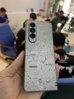 Dán Skin Điện Thoại Samsung Vân Nổi 3M Grey Electric ( Mạch Điện Xám)