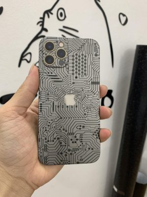 Dán Skin Điện Thoại Iphone Vân Nổi 3M Grey Electric ( Mạch Điện Xám)