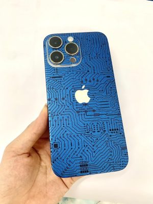 Dán Skin Điện Thoại Iphone Vân Nổi 3M Blue Electric ( Mạch Điện Xanh)