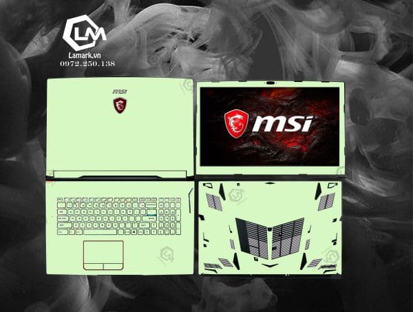 Dán Skin Laptop MSI màu Xanh xx12