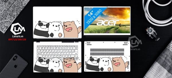 Dán Skin Laptop Acer hình chú Gấu mã ac04