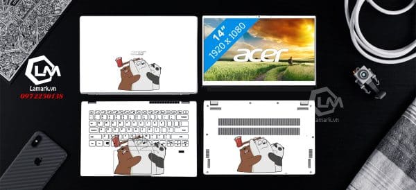 Dán Skin Laptop Acer hình chú Gấu mã ac08