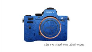 Skin Máy Ảnh 3M Vân Nổi Mạch Điện Xanh Dương