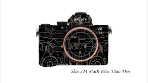 Skin Máy Ảnh 3M Vân Nổi Mạch Điện Titan Đen