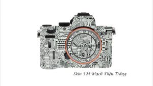 Skin Máy Ảnh 3M Vân Nổi Mạch Điện Trắng