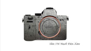 Skin Máy Ảnh 3M Vân Nổi Mạch Điện Xám