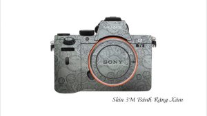 Skin Máy Ảnh 3M Vân Nổi Bánh Răng Xám