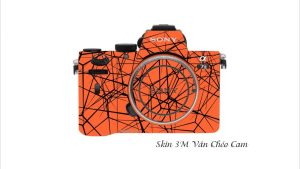 Skin Máy Ảnh 3M Vân Nổi Vân Chéo Cam