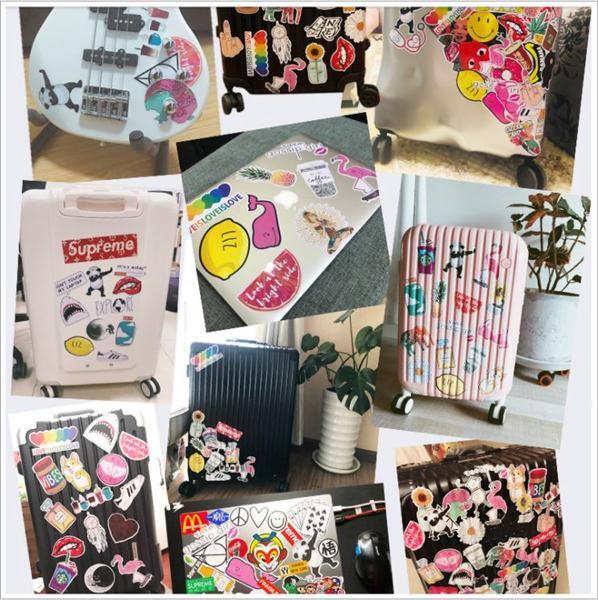 4 sticker dan hoat hinh nhieu mau chong nuoc sticker dan mu bao hiem vali laptop cuc xinh bo suu tap